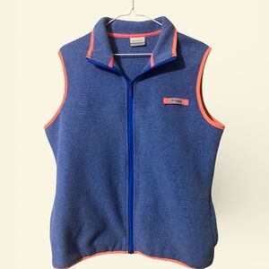 Columbia Blue Vest with Pink Trim
